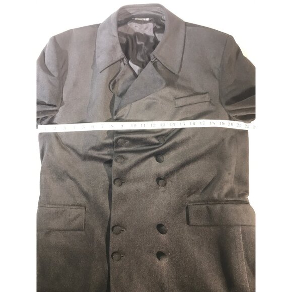 Falcone Men's Black Velvet Duster Car Coat Blazer Jacket - Picture 6 of 8